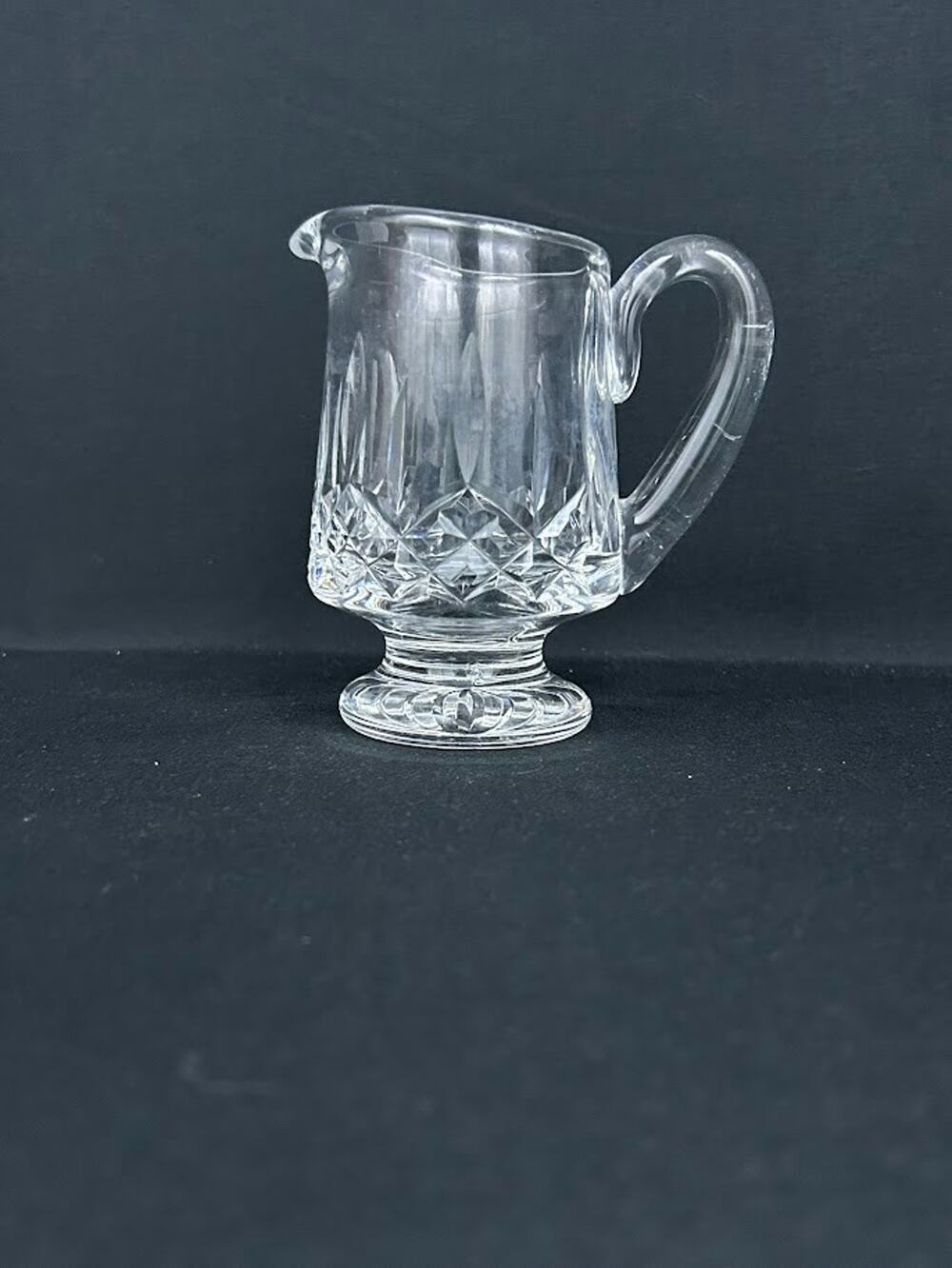Vintage Waterford Crystal Lismore Pattern Footed Creamer Pitcher